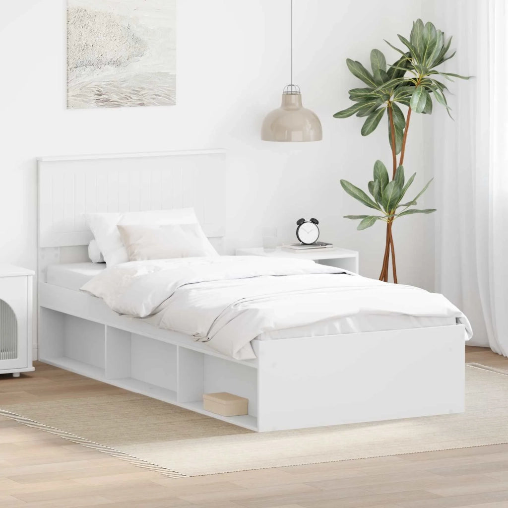 Struttura del letto Bianco 90 x 190 cm Pino massello