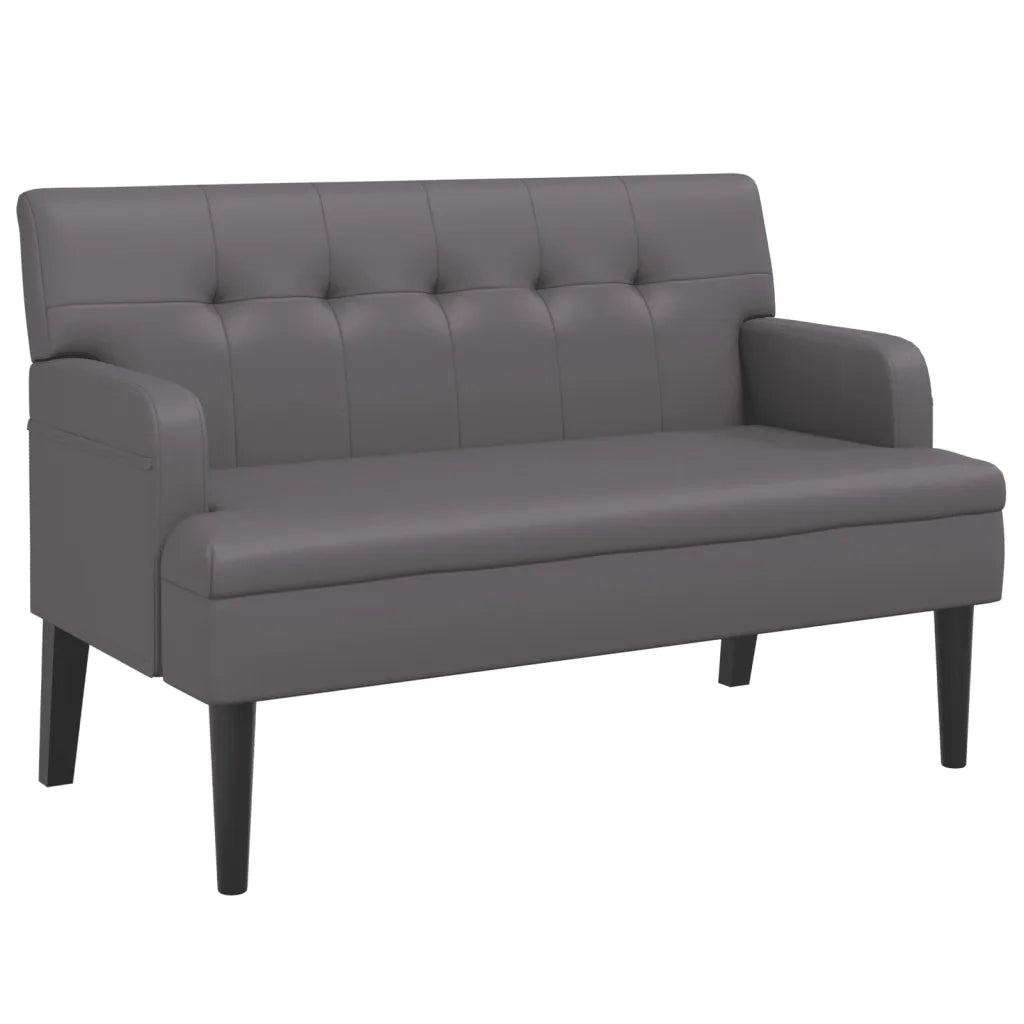Panca con Schienale Grigia 112x65,5x75 cm in Similpelle 372151