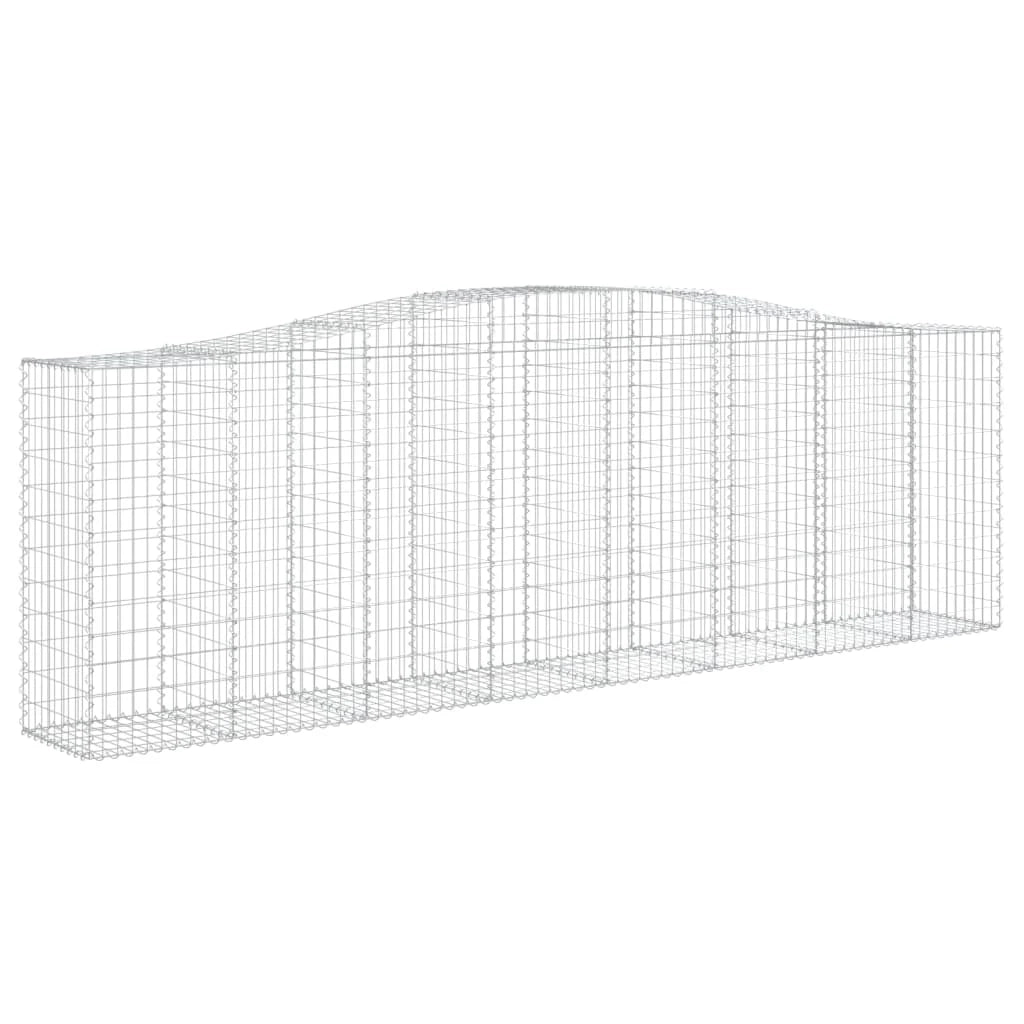 Set di 9 gabbioni ad arco per recinzione gabbia o muro di contenimento 400 x 50 x 120/140 cm ferro zincato argento 02_0041309
