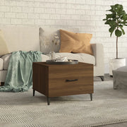 Tavolino da Salotto-Tavolino da soggiorno Gambe in Metallo Rovere Marrone 50x50x40 cm