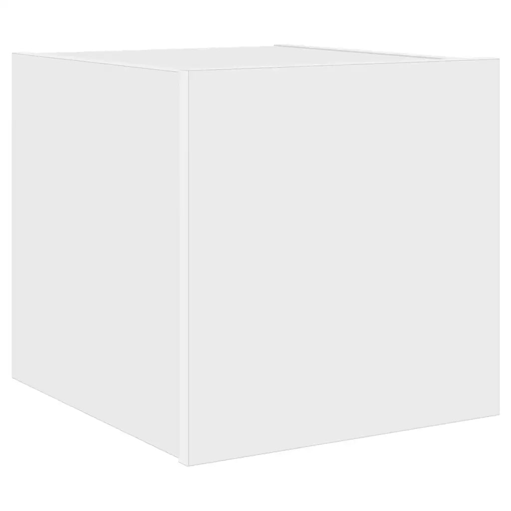 Mobile TV a Parete con Luci LED-Mobile TV a Muro Bianco 30,5x35x30 cm