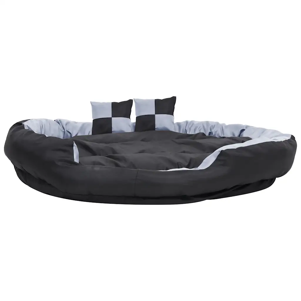 Cuscino per Cani Reversibile Lavabile Grigio Nero 150x120x25 cm CFW8645148