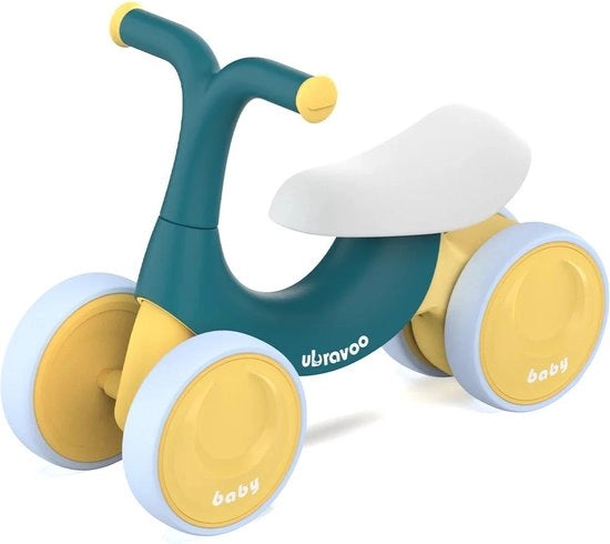 Fiattezza per Bambini - Bicicletta per Bambini - Sella Ergonomica - 4 Ruote - Età 1-3 anni - Max 30kg - Colore Verde