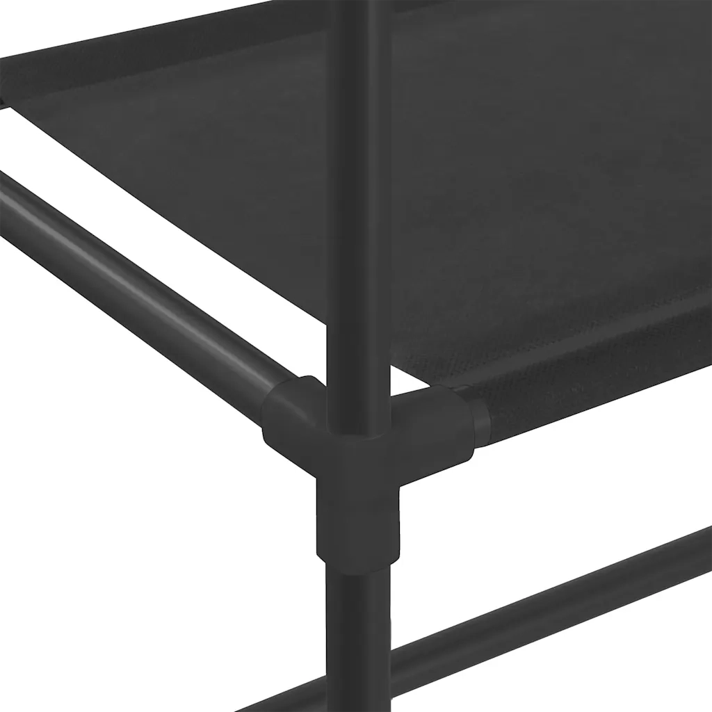 Rastrelliera per Lavatrice a 2 Livelli Nera 69x28x143 cm Ferro cod mxl 51353