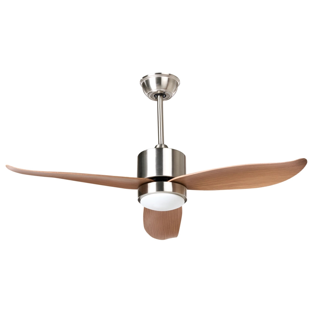 Ventilatore da soffitto con luce in materiale sintetico marrone chiaro Telecomando Moderno soggiorno scandinavo