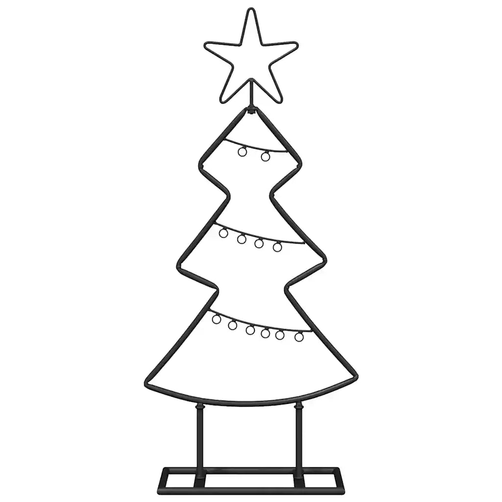 Albero di Natale in metallo con supporto Nero 60 cm Acciaio 42019186