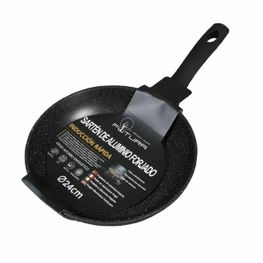 Trade Shop - Padella Con Manico In Alluminio Forgiato Antiaderente Granito Diametro 24 Cm -
