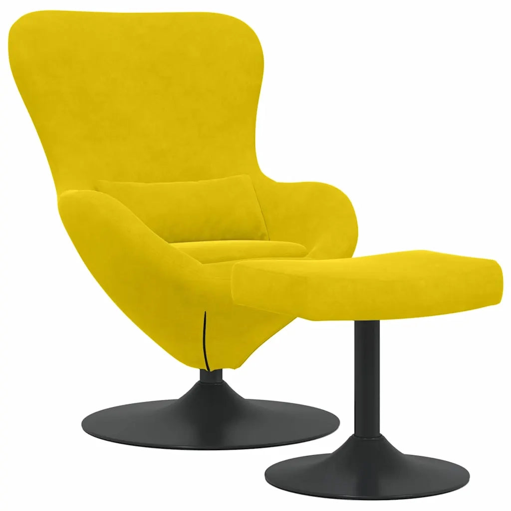 Sedia Egg con Pouf Giallo Velluto 42002751