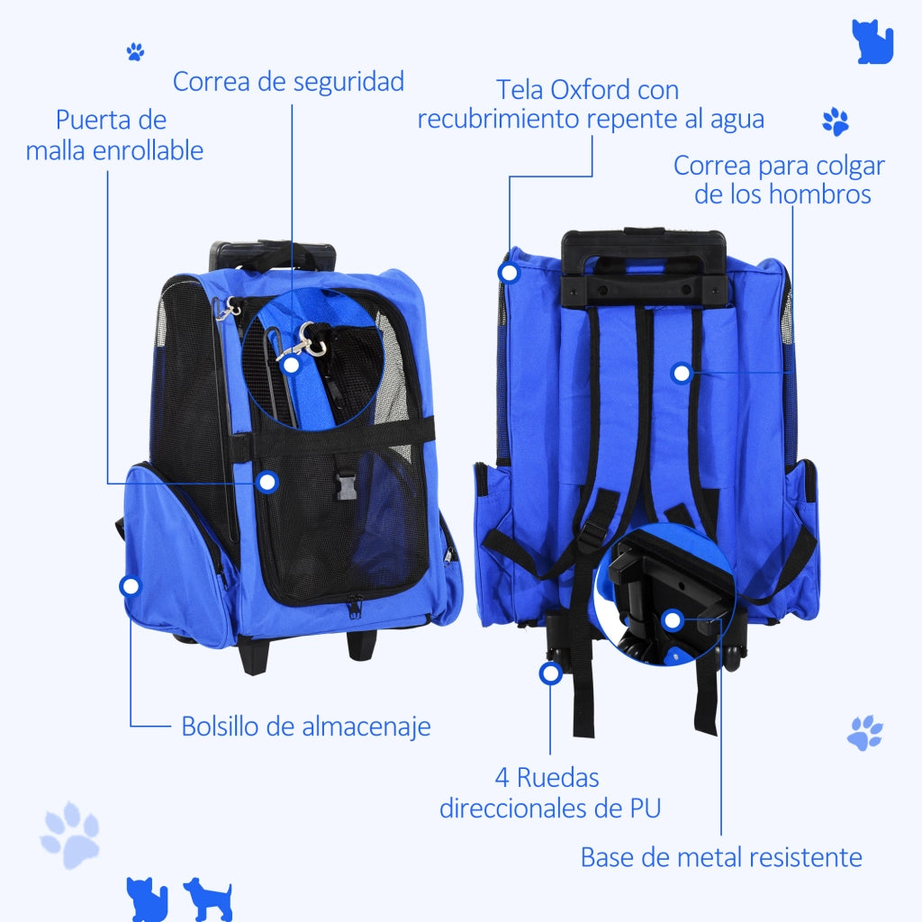 Trasportino per Mascote 2 in 1 ¨C Zephmum ¨C Blu 42x25x55 cm