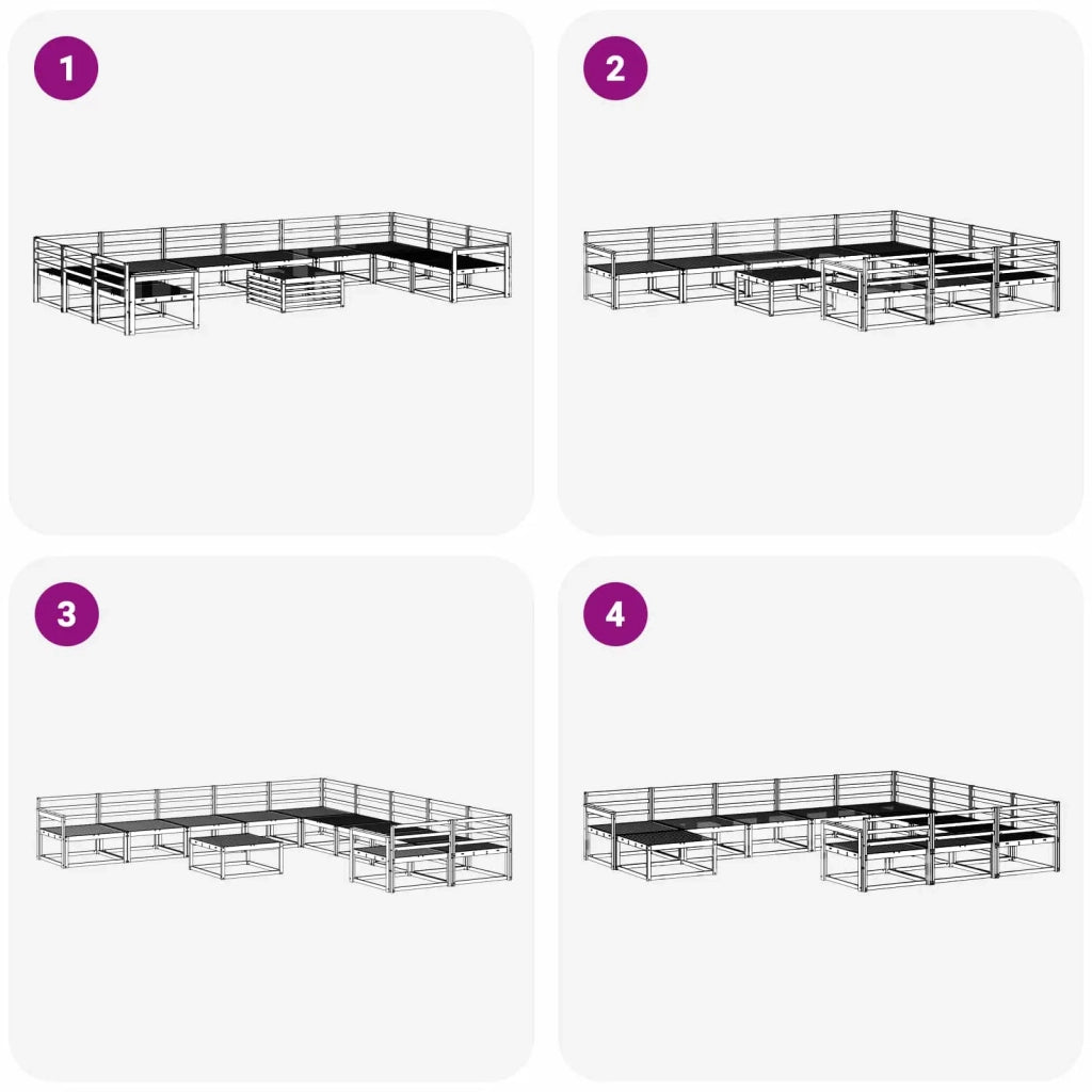 Set di divani da esterno 11 pcs Naturale 3368262