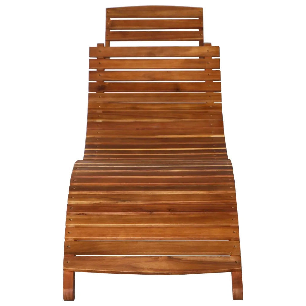Lettino Prendisole | Sdraio da giardino | Lettino da sole 3 pz con Tavolino in Legno Massello d'Acacia