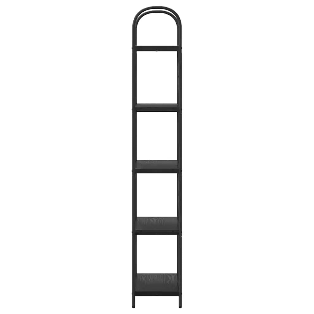 Libreria-Scaffale per Libri-Mobile di Stoccaggio Rovere Nero 60 x 30 x 183 cm Legno multistrato 645025