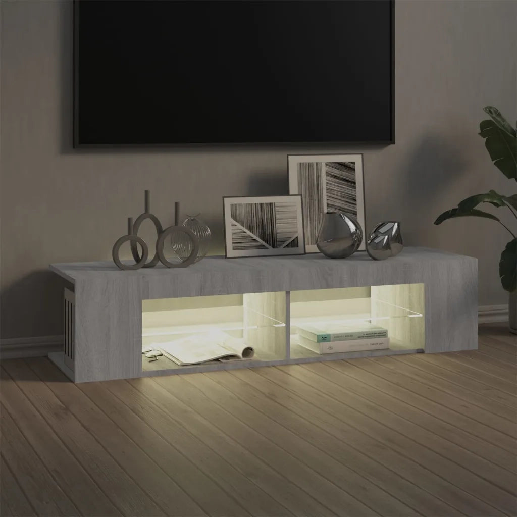 Mobile Porta TV con Luci LED Grigio Sonoma 135x39x30 cm cod mxl 23872