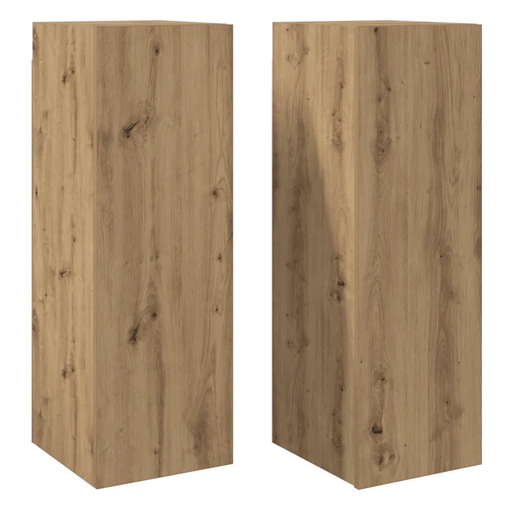 Mobili TV 2 pz Artigianale 30,5x30x90 cm Legno Multistrato