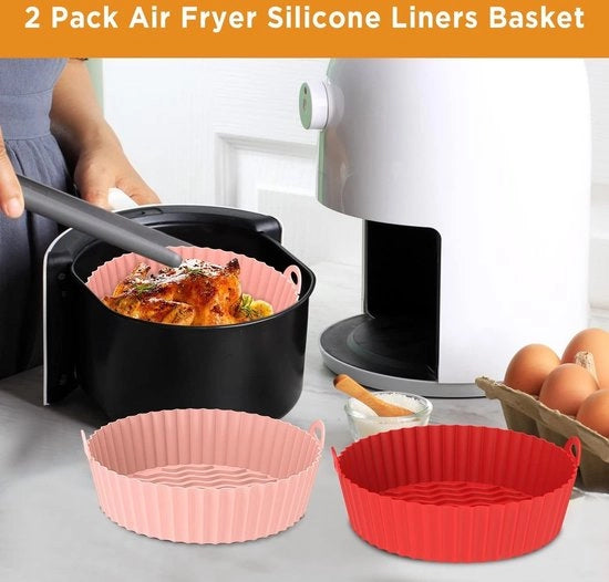 Set di 2, 8,5 cm, Lamine di Silicone per Airfryer, Resistenti al Calore, Rimpiazzabili, Pialla Ronda per 5 QT - Accessori per Forno a Aria