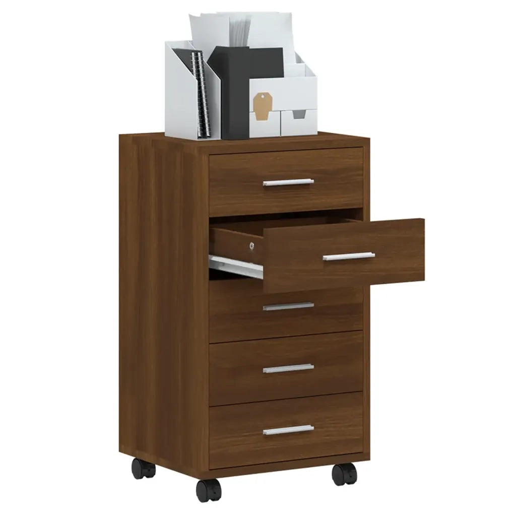 Cassettiera con Ruote rovere marrone in Legno Multistrato cod mxl 44440