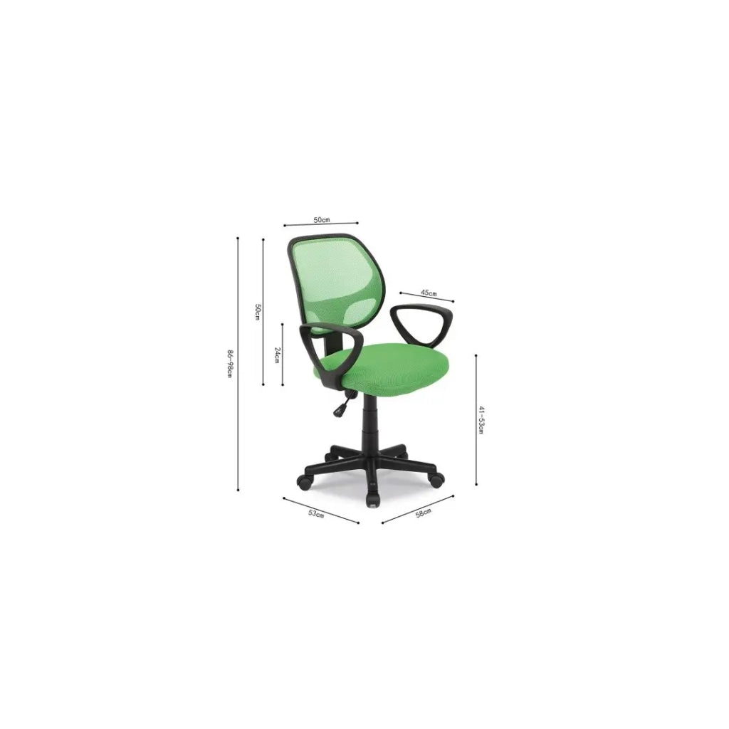 Sedia da ufficio IPOLIST in tessuto a rete verde, ideale per un ufficio confortevole e moderno