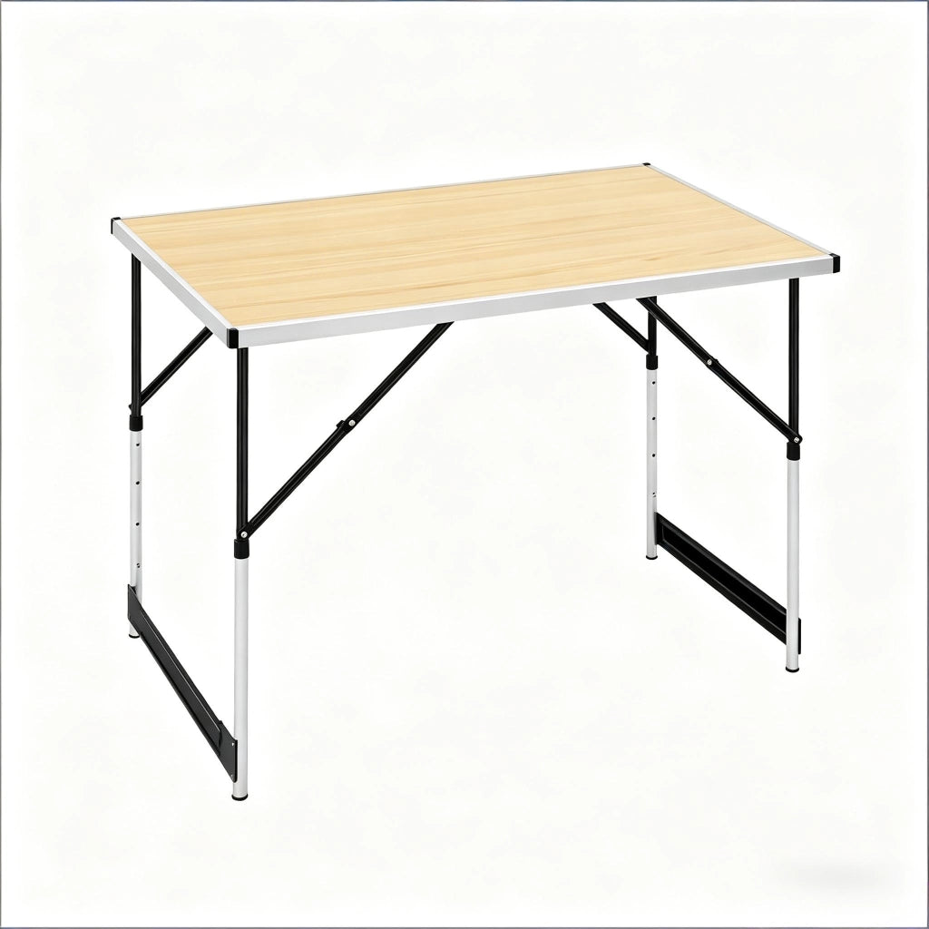 TAVOLO PIEGHEVOLE REGOLABILE 100x60 cm Alluminio e MDF Light Oak