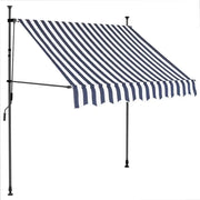 Tenda da Sole | Tenda parasole Retrattile Manuale con LED 100 cm Blu e Bianca