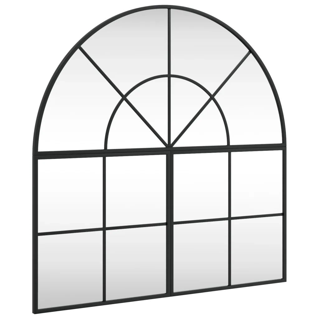 Specchio da Parete | Specchio decorativo Nero 80x80 cm Arco in Ferro