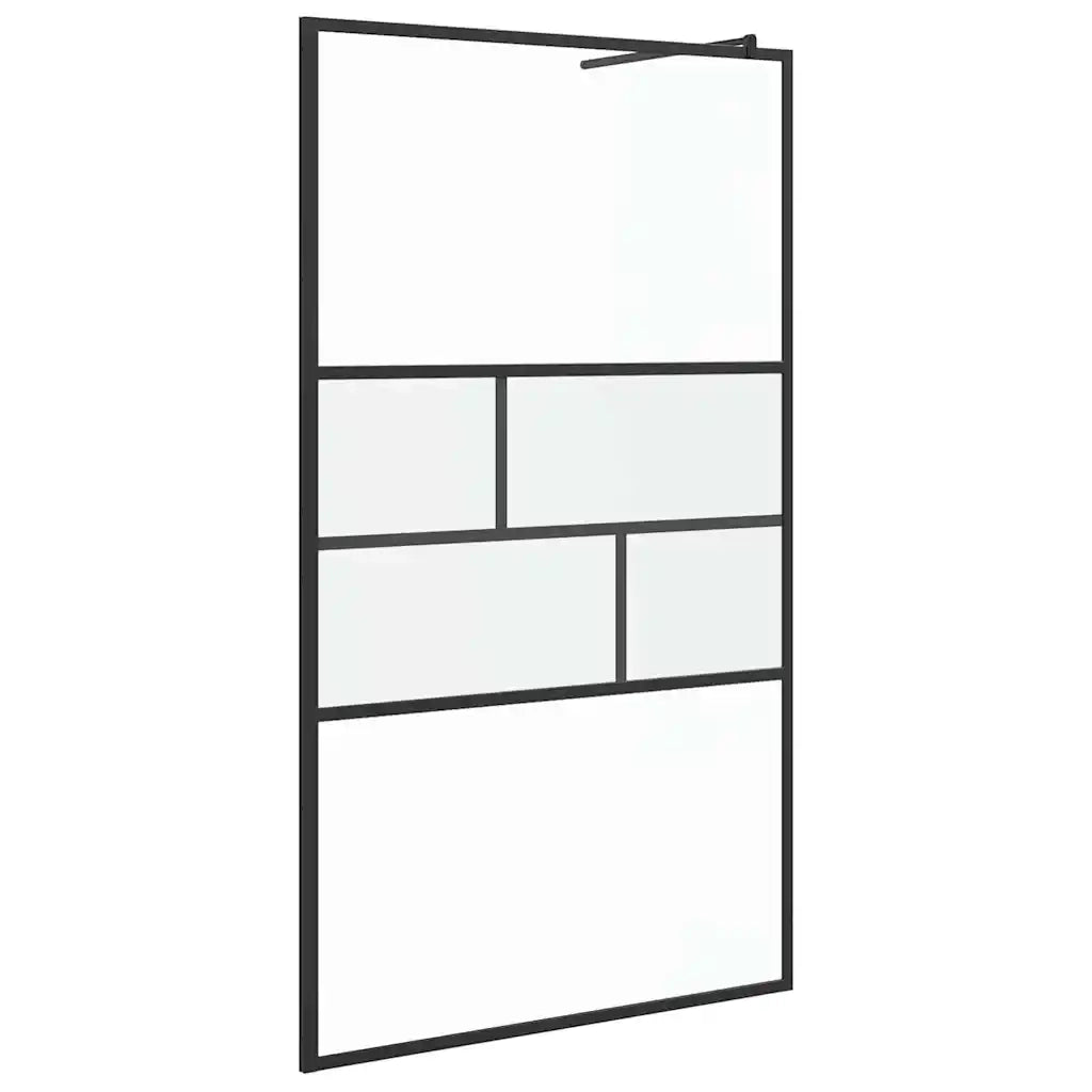 Parete Doccia Walk-in Nero 80 x 195 x 0.5 cm Vetro e Alluminio