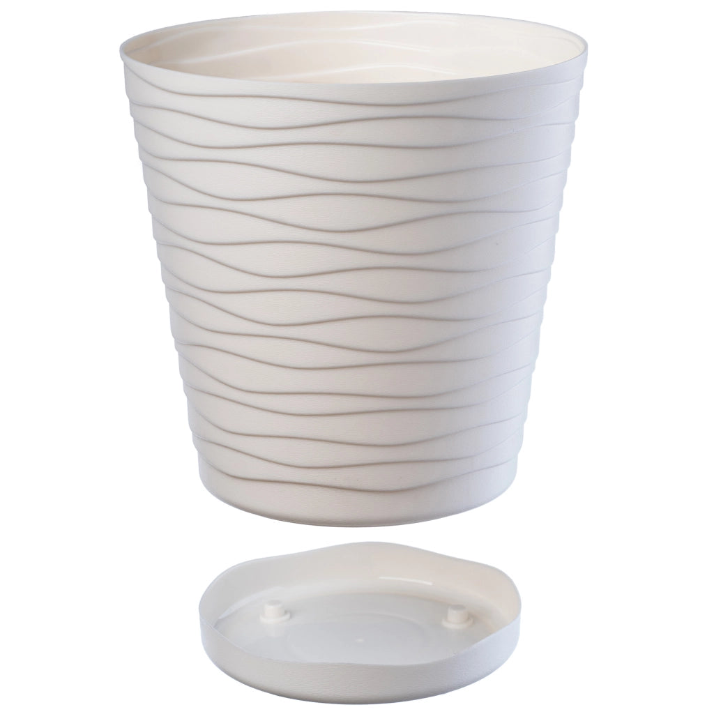 Vaso da fiori KADAX da 30 cm, con coperchio in plastica e supporto.