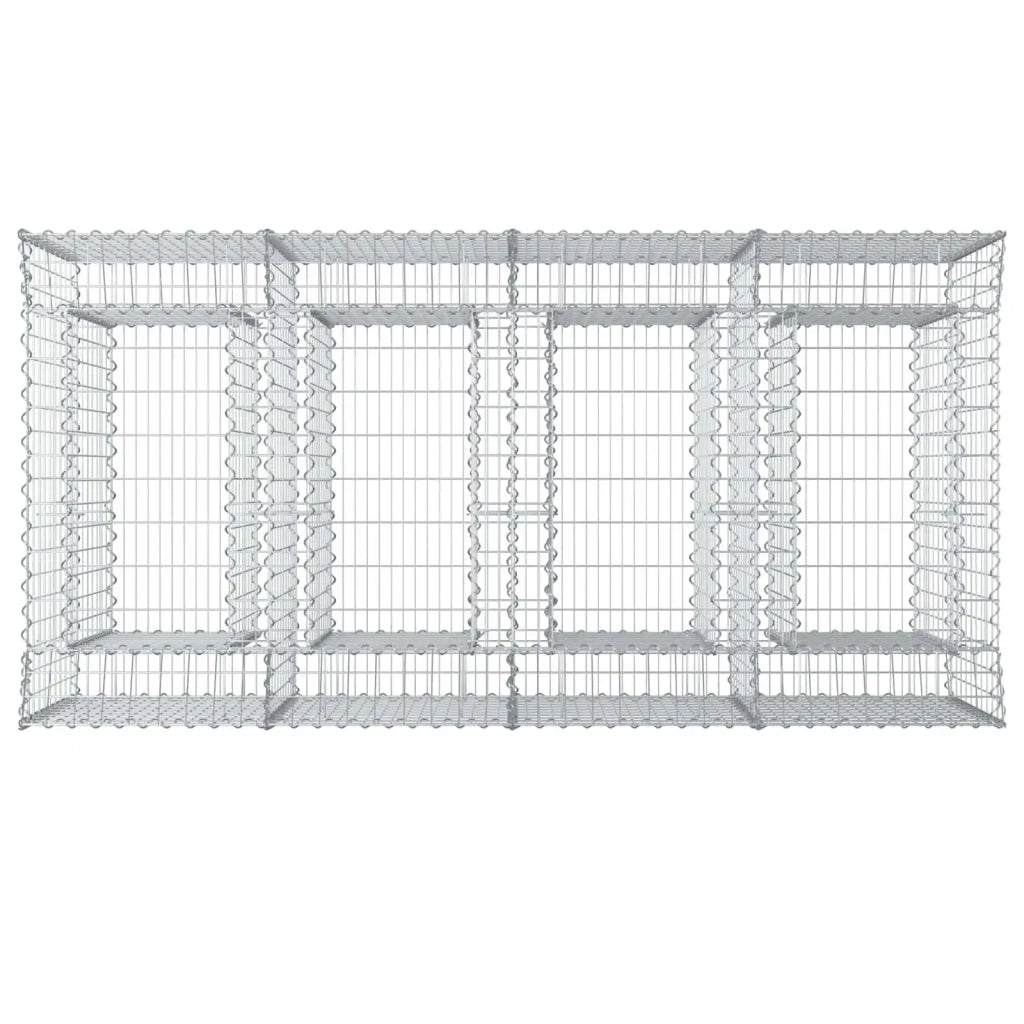 Letto rialzato in gabbione 2 pcs Argento 3422226