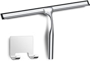 Verificatore di danno d'acqua da doccia in acciaio inossidabile 35CM con chiodo adesivo, set di wischi in argento per la doccia, manico corto per wischi per vetro, guida per vetro, set di wischi per doccia, set di wischi per doccia con guida per vetro