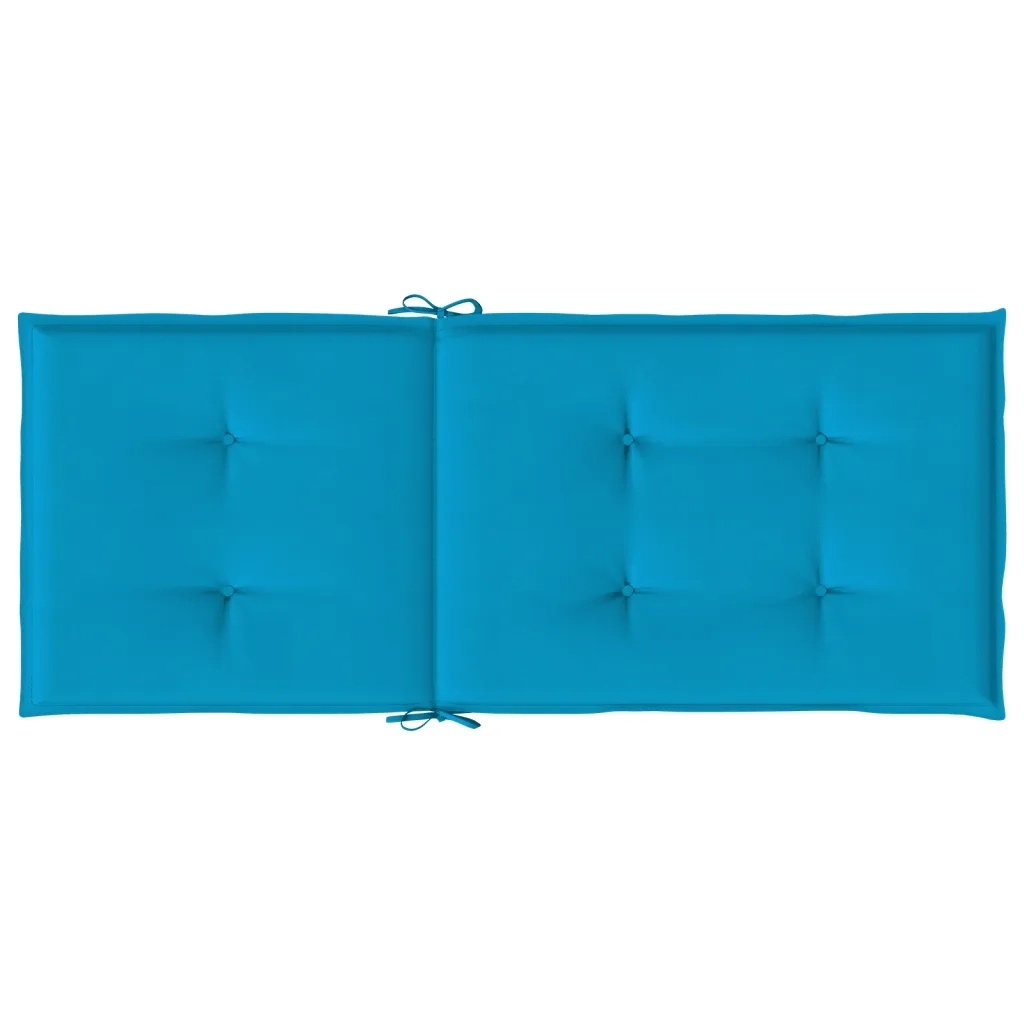 Cuscini per Sedie 4 pz Blu 120x50x3 cm in Tessuto