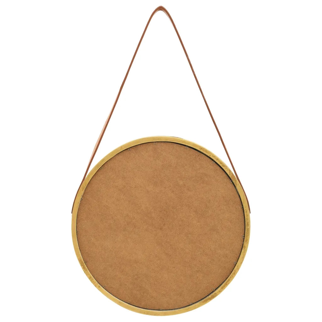 Specchio da Parete con Cinghia-Specchio a Muro-Specchio Decorativo 40 cm Oro