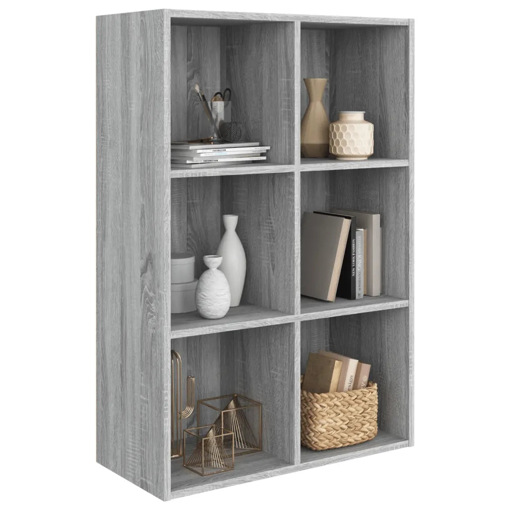 Libreria-Credenza-Armadietto Portaoggetti Grigio Sonoma 66x30x98 cm Legno Multistrato