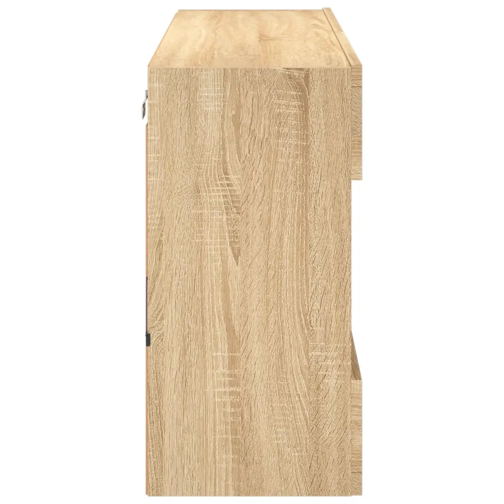 Mobile TV a Parete con Luci LED Rovere Sonoma 98,5x30x60,5 cm 837108