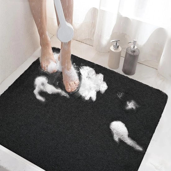Douche mat antiscivolo con sfogo - loofah in PVC morbido - asciuga velocemente - 60 x 60 cm