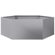 Fioriera/aiuola esagonale per piante fiori terrazza giardino 138 x 120 x 45 cm acciaio zincato argento 02_0038640