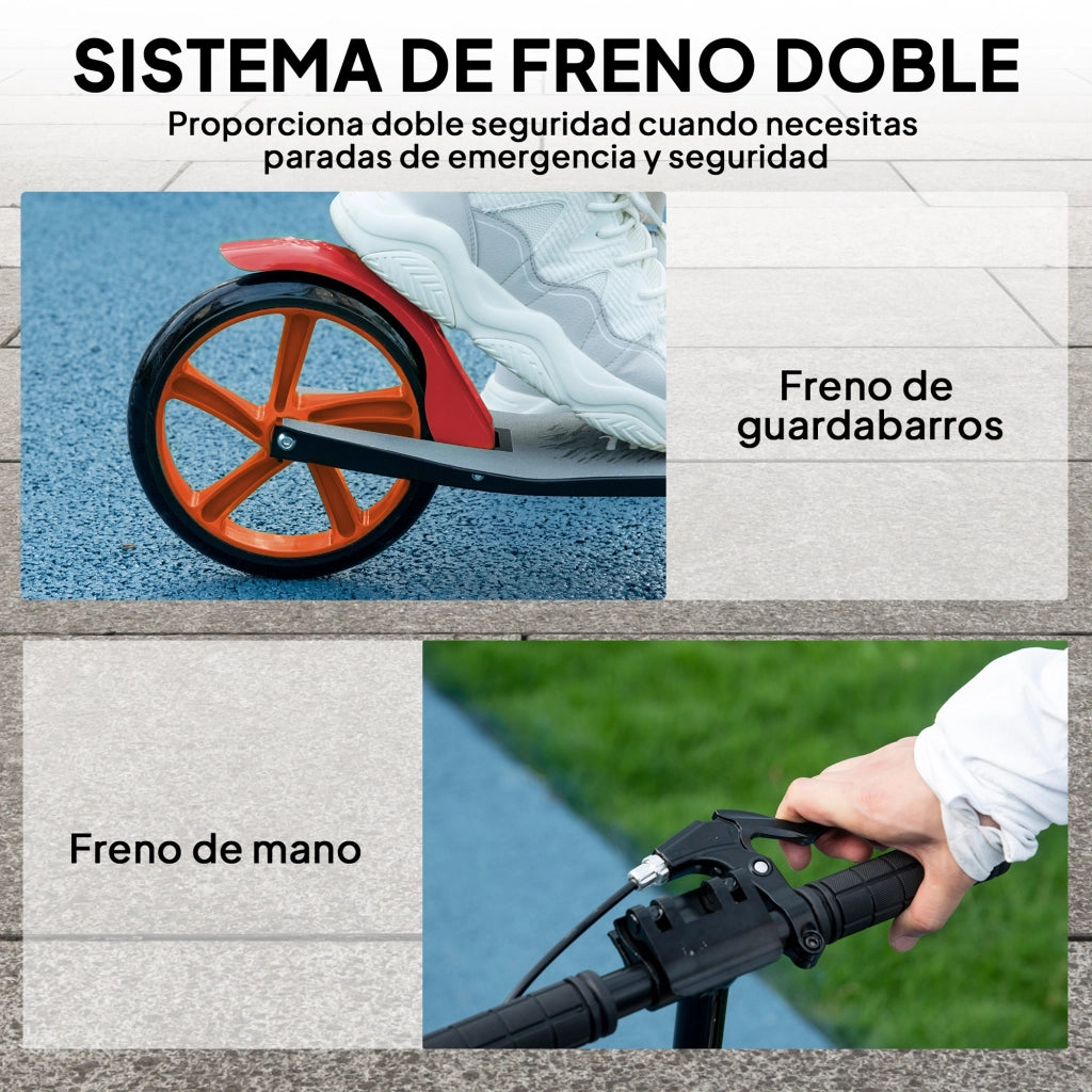 Monopattino Pieghevole per Adulti e Bambini ¨C zephmum ¨C 91,5x36,5x91-104 cm Rosso