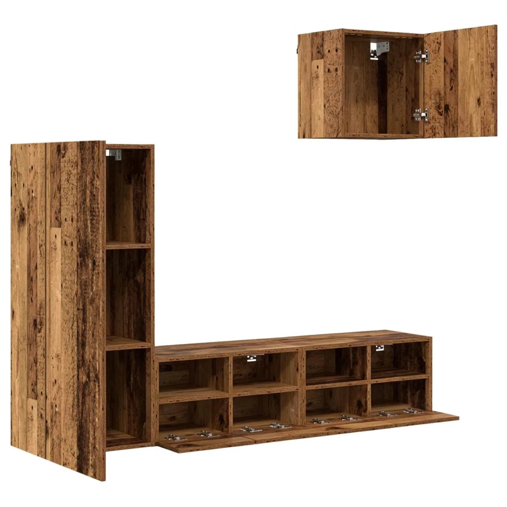 Unità per TV a Muro 4 pcs Legno vecchio Legno multistrato 3402779