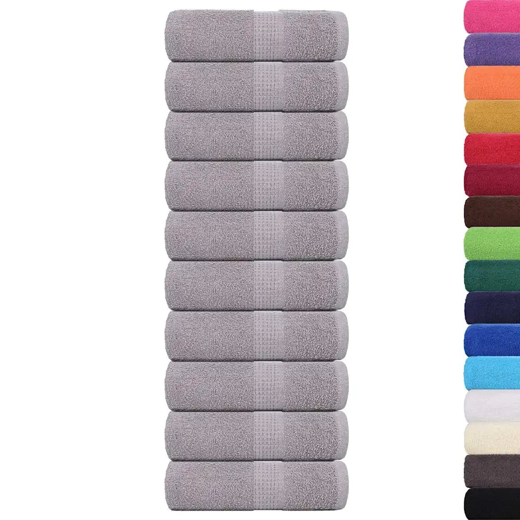 vidaXL Asciugamani Ospiti 10 pz Grigio 30x50 cm 360 g/m² 100% Cotone