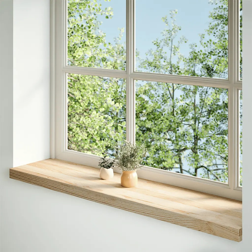Davanzali 2 pz Non Trattati 110x30x2cm Legno Massello di Rovere