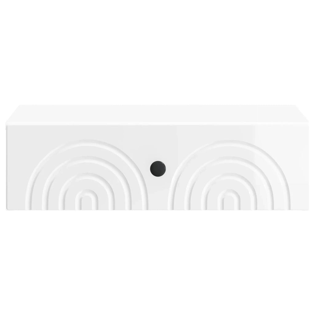Tavolino da Parete Laterale Bianco Lucido 59 x 34,5 x 17 cm 898149