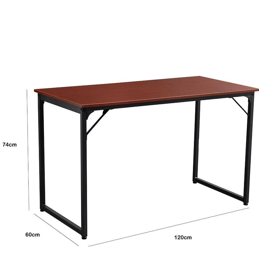 Scrivania Tavolo Porta PC Legno Metallo Casa Ufficio Design Industriale Teak