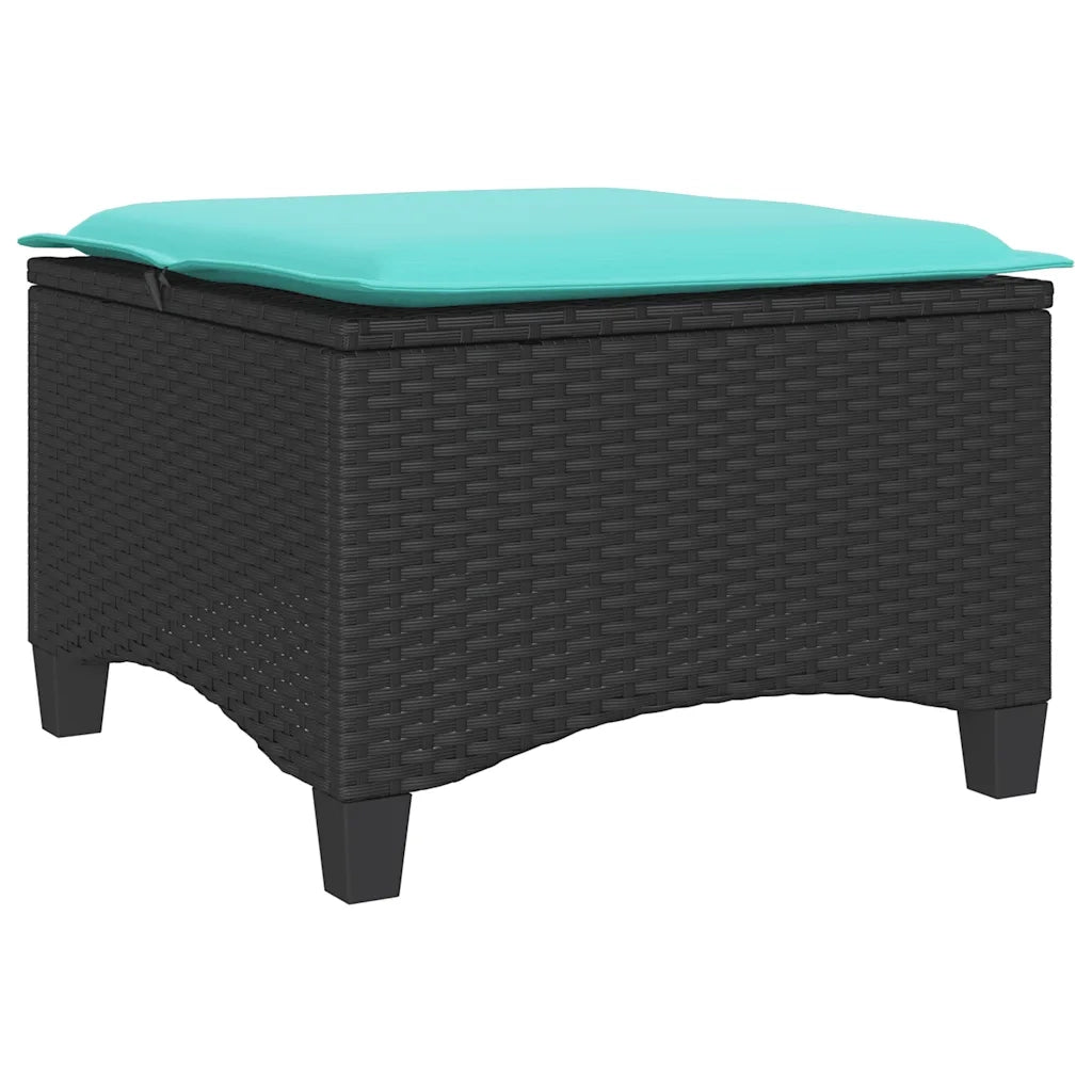 Sgabelli Giardino con Cuscini 2 pz Nero 55x55x36 cm Polyrattan 4108253
