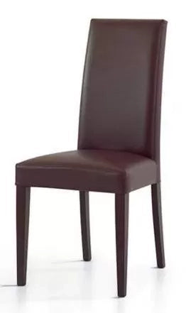Set 2 sedie moderne legno ecopelle imbottita marrone (576) - Mobili 2G