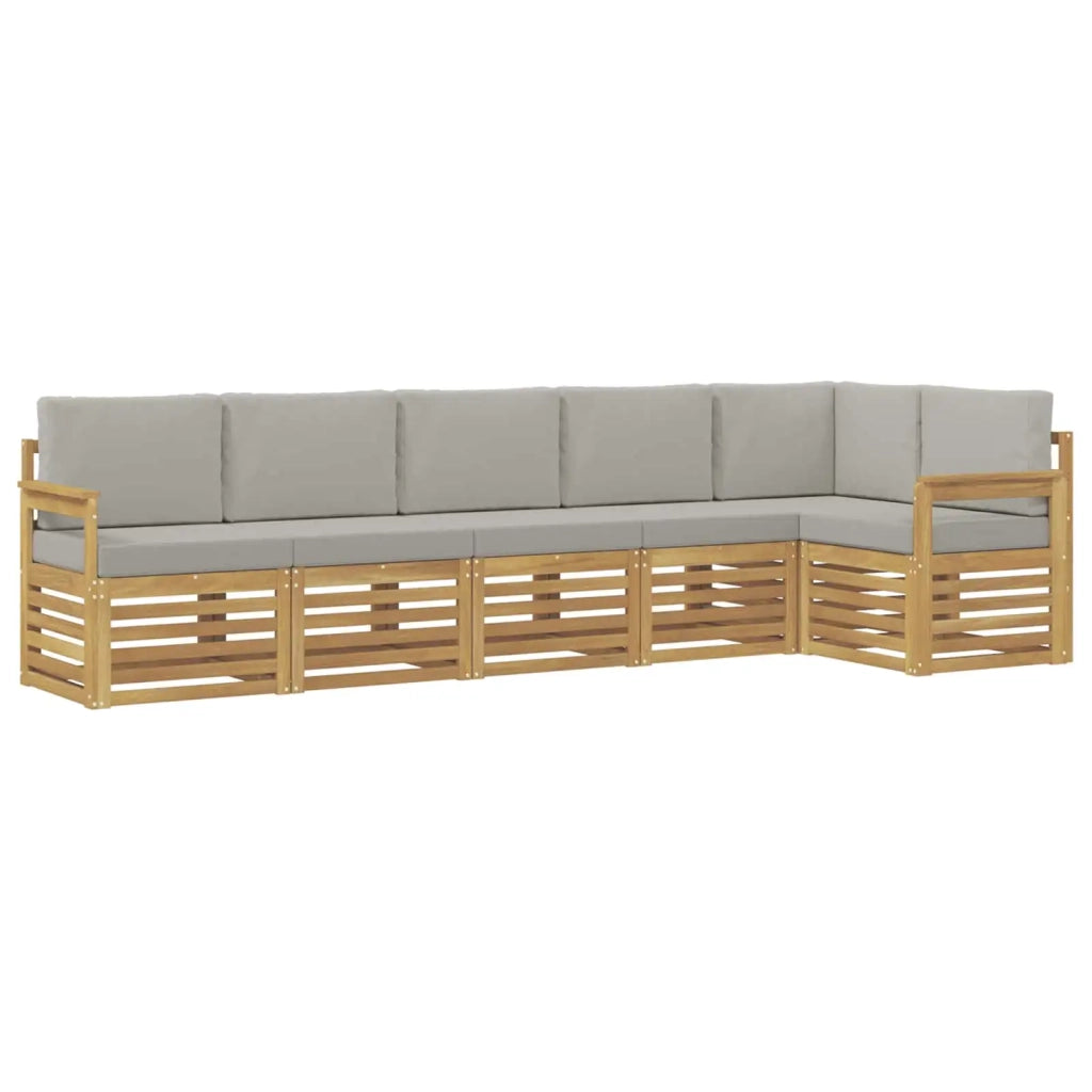 Set di divani da esterno 6 pcs Bianco e Grigio Chiaro 3391901