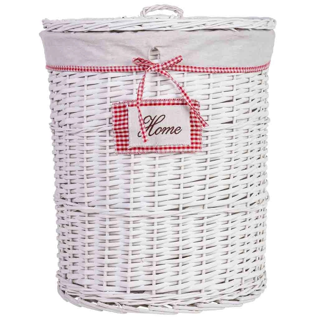 Cesto portabiancheria in vimini grigio 43x43x52h cm