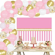 Decorazione di Compleanno Toppe Tema Festa - Drappeggio e Kit di Boe e Boccia in Rosa e Oro - Decorazioni di Compleanno per Ragazze di 2 anni