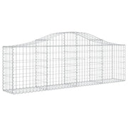 Cesto gabbione recinzione a gabbia muro di contenimento ad arco 200 x 30 x 60/80 cm ferro zincato argento 02_0040015