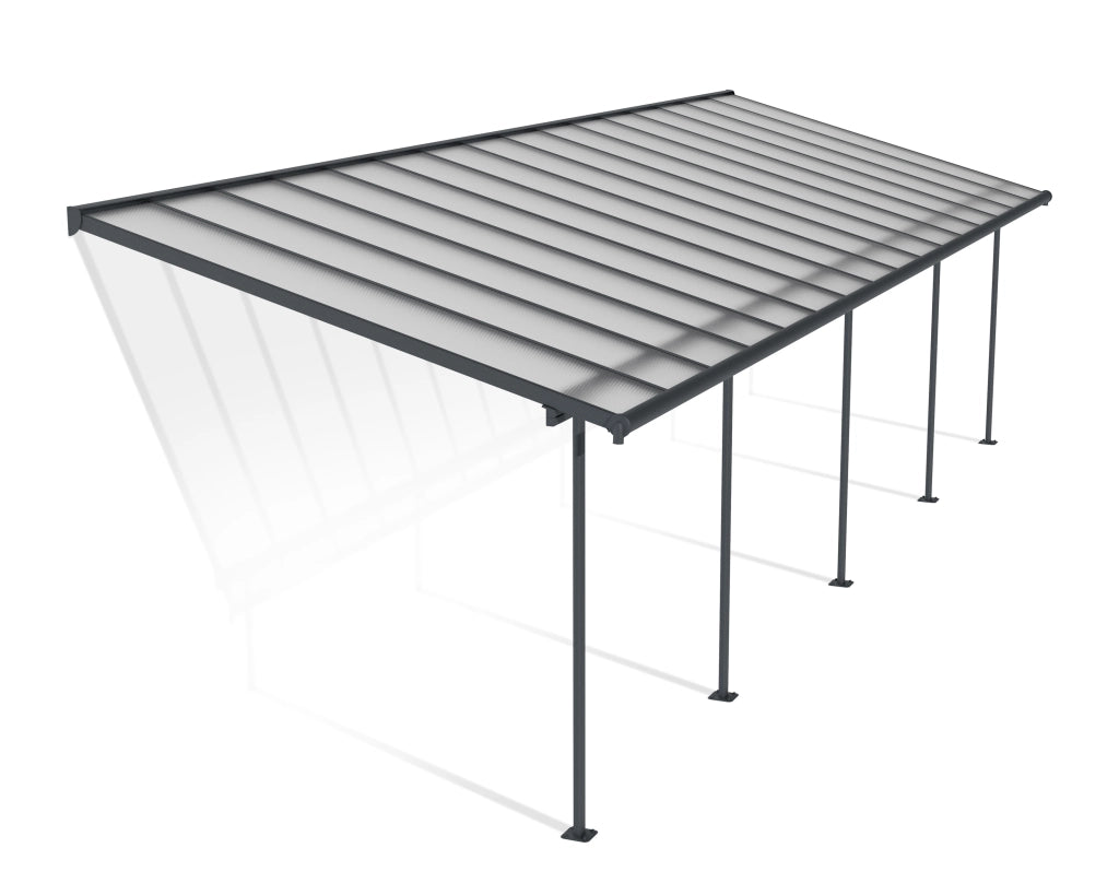 Pergola Sierra Addossata in Alluminio  3X9.7 m Grigio
