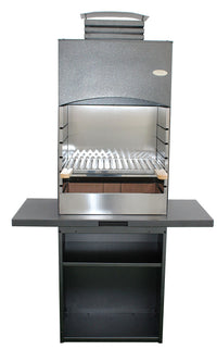 Barbecue a Legna e Carbone 110x47,5x190,1 cm Design a Colonna in Acciaio Tolosa Nero