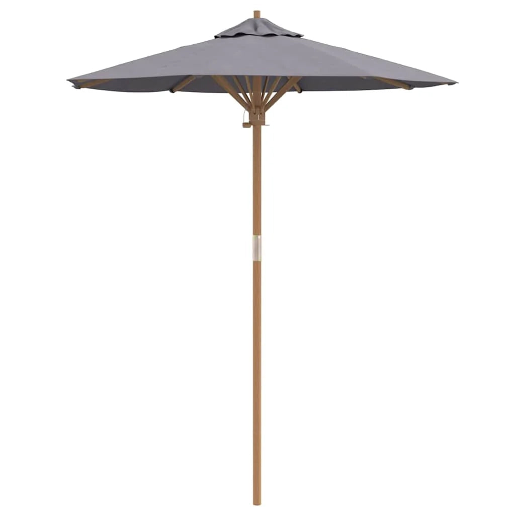 Pratico ombrellone da giardino rotondo con palo staccabile 270 x 260 cm stile minimalista bambù grigio scuro 02_0058246