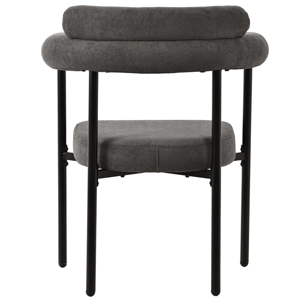 Sedia da pranzo ergonomica con seduta ampia e schienale di supporto in ferro grigio scuro 70 × 62 × 84 cm
